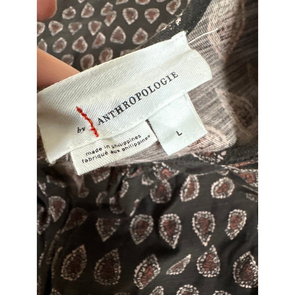 Anthropologie Somerset Wide Leg Jumpsuit Women’s Large Boho Black Paisley - Picture 10 of 14
